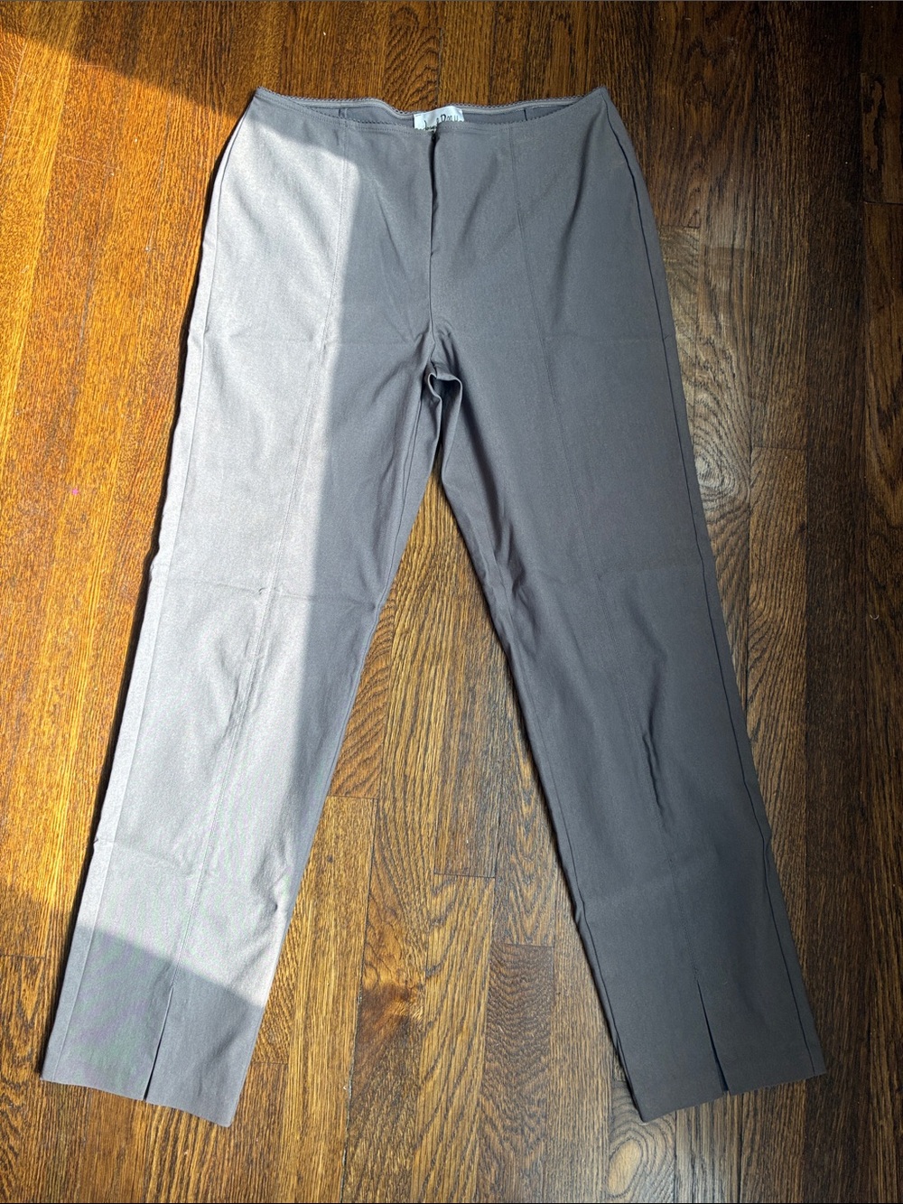 Joseph Ribkoff Slit front Straight Ankle Pant Gray Trousers Size 14